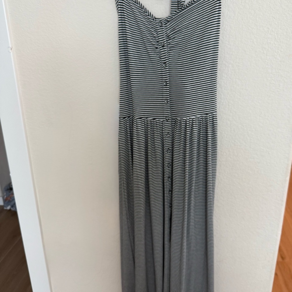 Free People Black and White Striped Maxi Dress